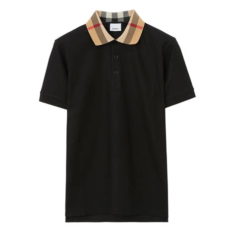 burberry polo shirt with check under collar|Burberry polo shirts men's outlet.